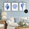 Stupell Industries Blue Chinoiserie Seashells 3pc Framed Giclee Set, design by Courtney Prahl